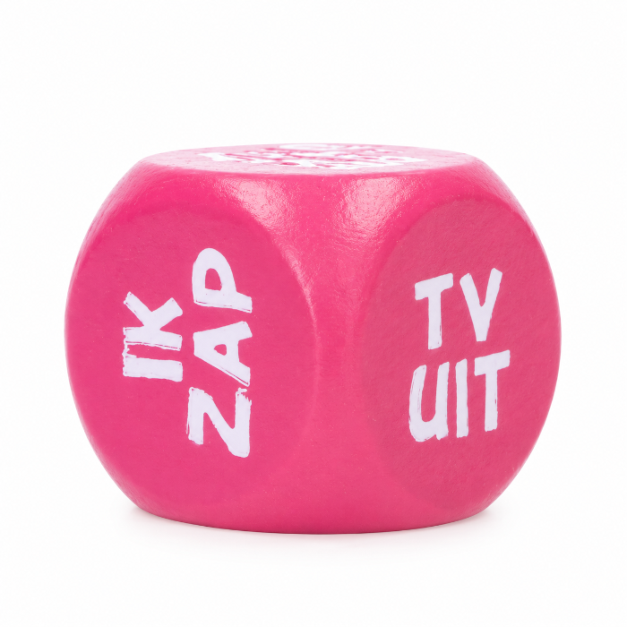 Dobbelsteen fun tv kijken paars 1 stuk