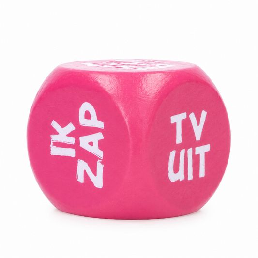 Dobbelsteen fun tv kijken paars 1 stuk
