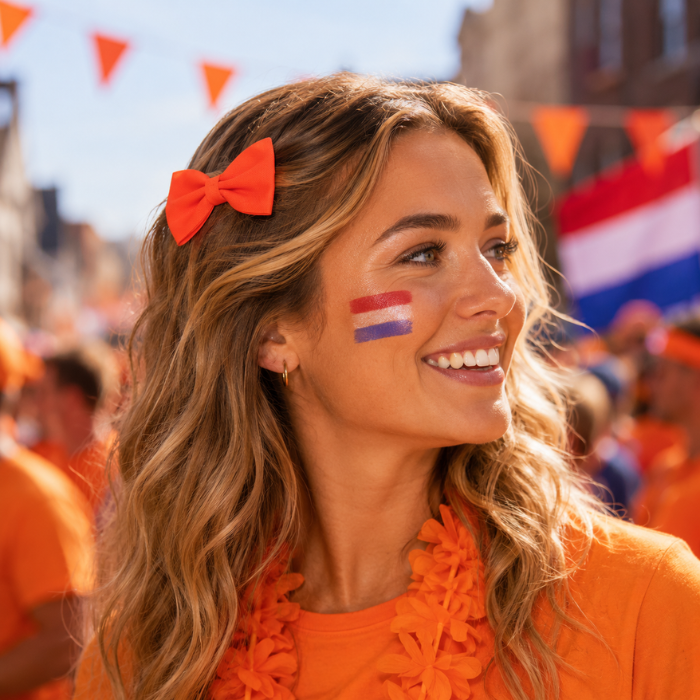 Haarclip strik oranje