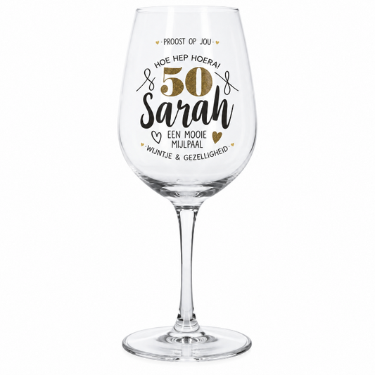 wijnglas-sarah-rosegoud-50-jaar