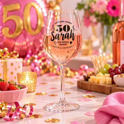 wijnglas-sarah-rosegoud-50-jaar