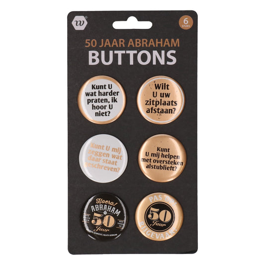 buttons-abraham-50-jaar-rosegoud-6-stuks
