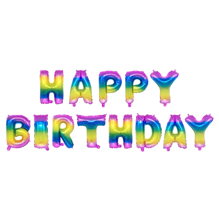 Folieballon Happy birthday Regenboog - 37 cm