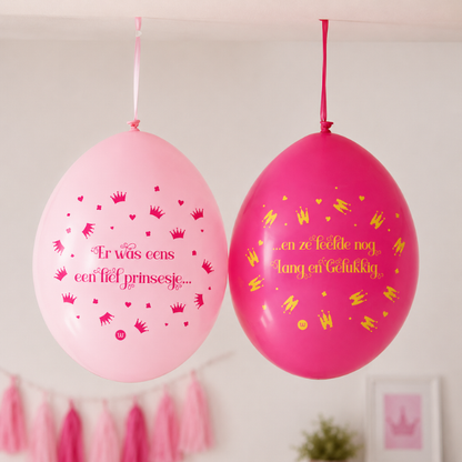 Ballonnen prinses Er was eens... roze 8 stuks