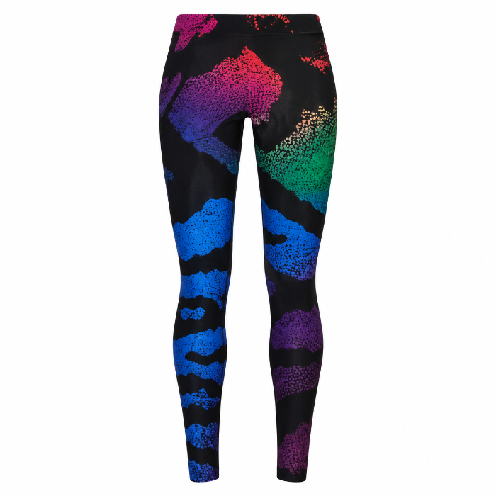 Legging zwart kleurenprint - one size