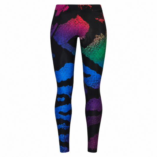 Legging zwart kleurenprint - one size
