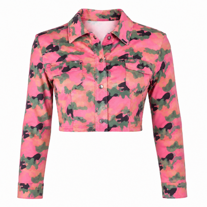 jas-camouflage-cropped-roze-groen-maat-m-l