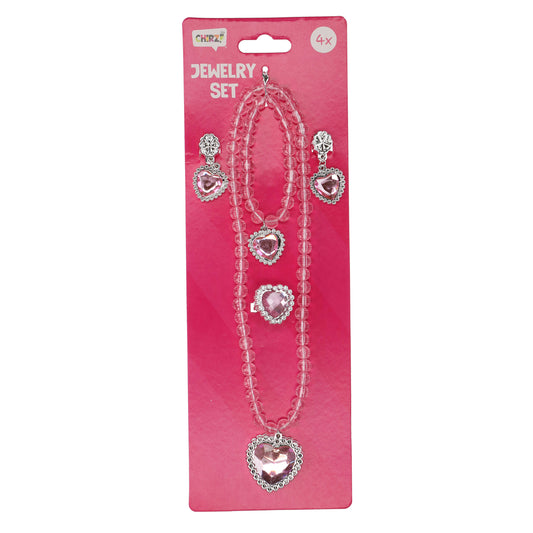 Sieraden set roze 4-delig