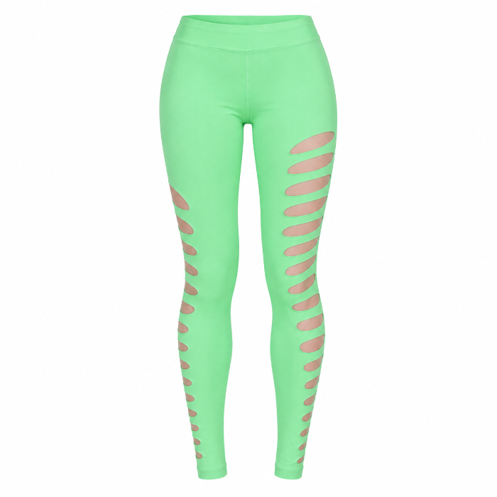 Legging neon gaten groen - one size