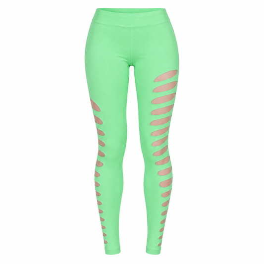 Legging neon gaten groen - one size