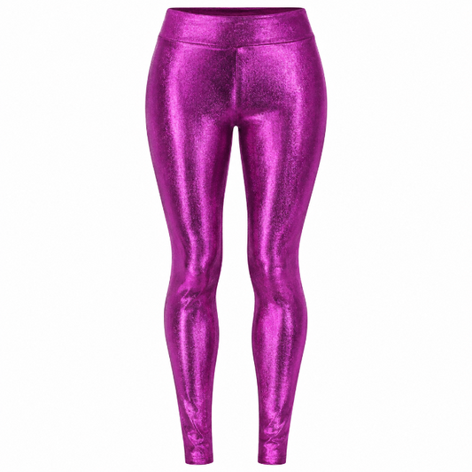Legging metallic paars - one size