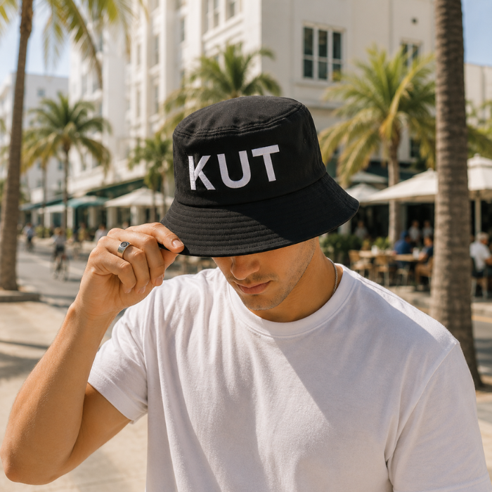 Bucket hoed Kut zwart/wit