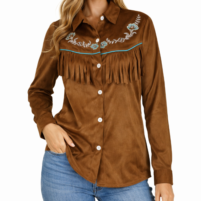 Ladies Blouse Western Blouse Bikerin Country Cowgirl Western Style »Doreen