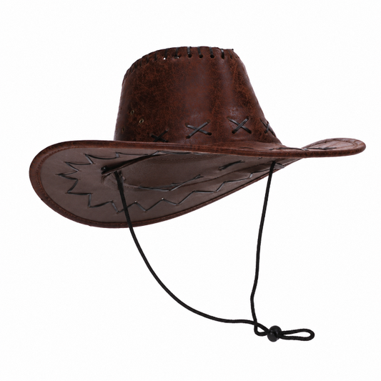 Cowboyhoed kunstleer bruin