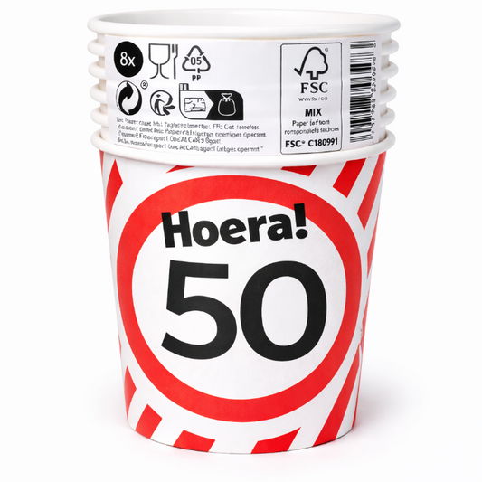 papieren-bekers-50-jaar-verkeersbord-250ml-8st