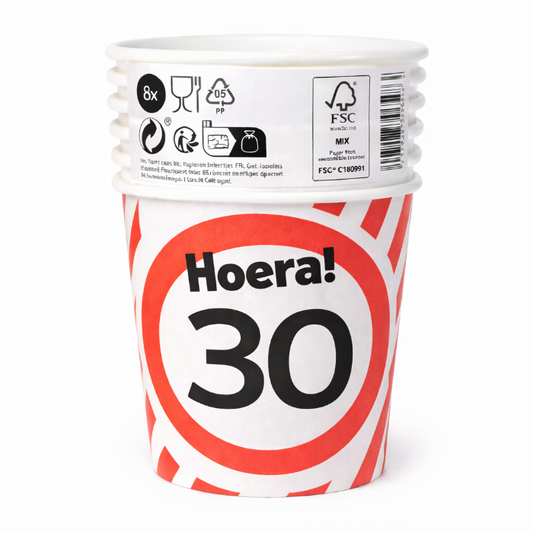 papieren-bekers-30-jaar-verkeersbord-250ml-8st