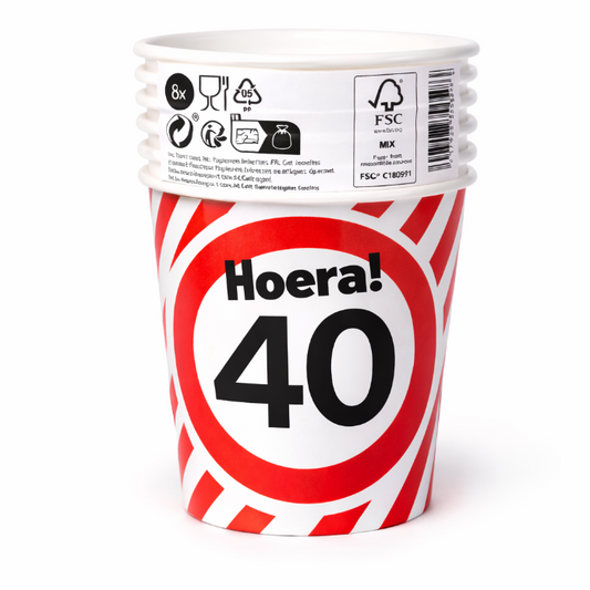 papieren-bekers-40-jaar-verkeersbord-250ml-8st