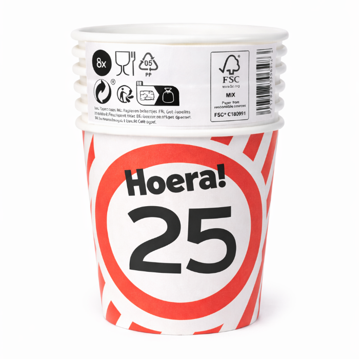 papieren-bekers-25-jaar-verkeersbord-250ml-8st