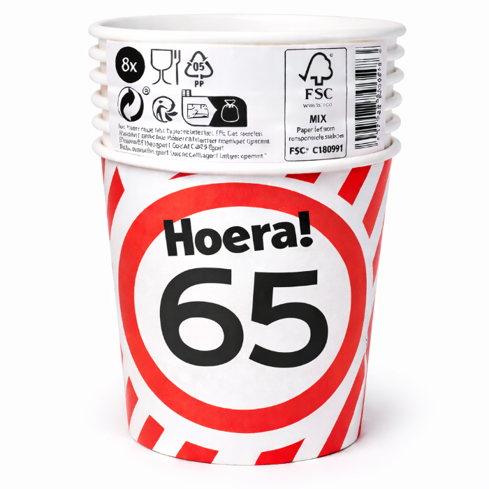 papieren-bekers-65-jaar-verkeersbord-250ml-8st