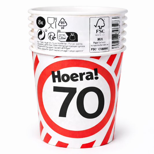papieren-bekers-70-jaar-verkeersbord-250ml-8st