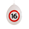 Ballonnen 16 jaar rood/wit 10 stuks