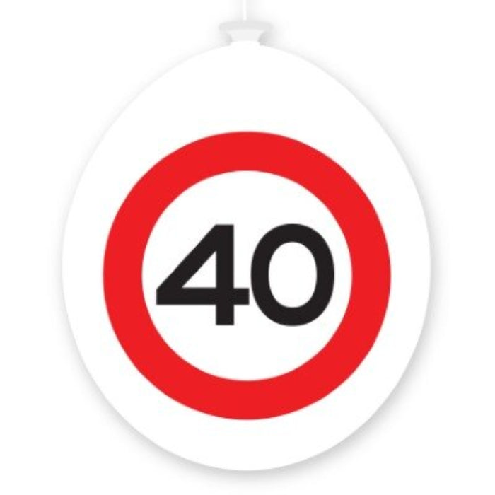 Ballonnen - 40 jaar - rood/wit - 10 stuks