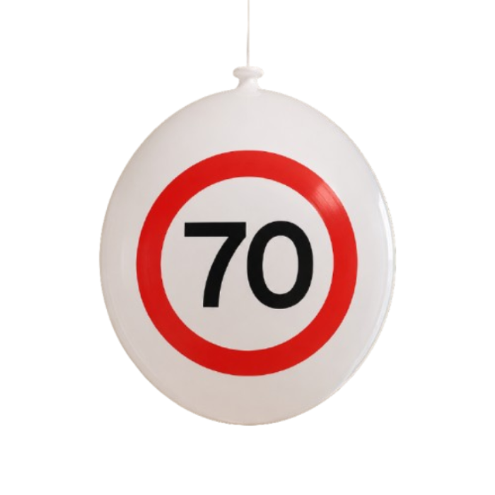 Ballonnen 70 jaar rood/wit 10 stuks