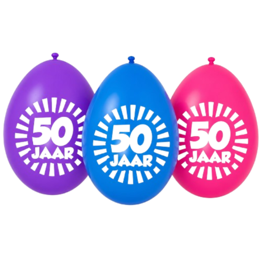 Ballonnen 50 jaar 30cm 10 stuks