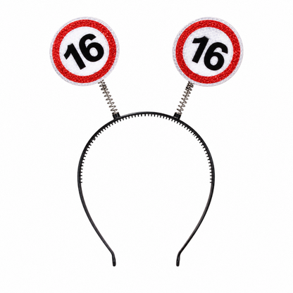 Diadeem verkeersbord 16 jaar