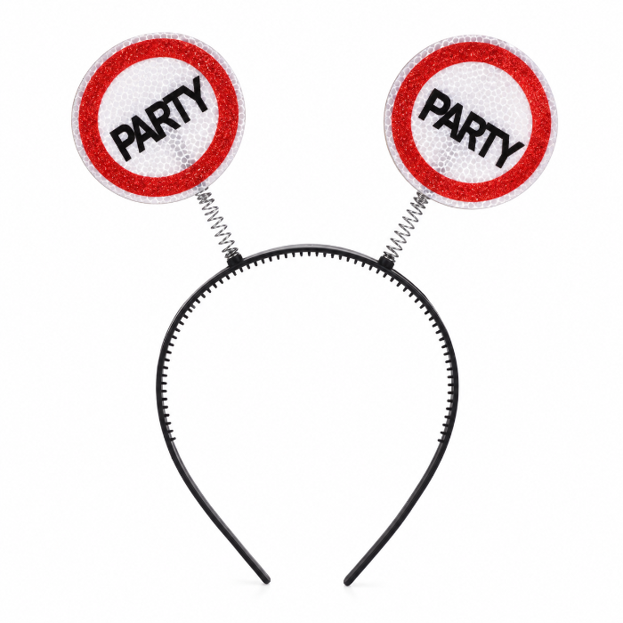 Diadeem Party rood/wit
