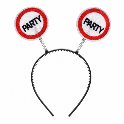 Diadeem Party rood/wit