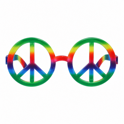 Partybril peace meerkleurig
