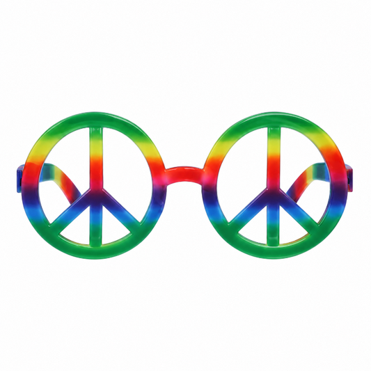 Partybril peace meerkleurig