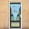 Puntvlag - babyshower - voetjes - blauw - jongen - 100 x 150cm