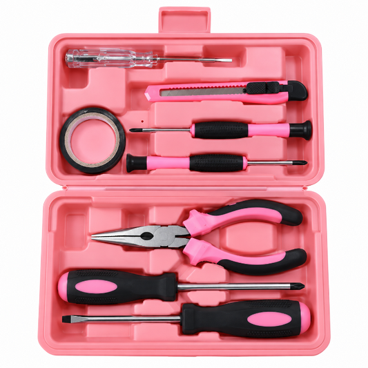 doe-het-zelfgereedschapssets-roze-9-stuks