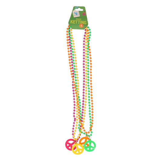 Ketting kralen peace neon meerkleurig