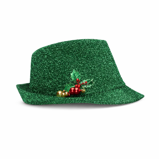 hoed-kerst-glitter-groen