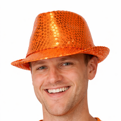 hoed-pailletten-oranje