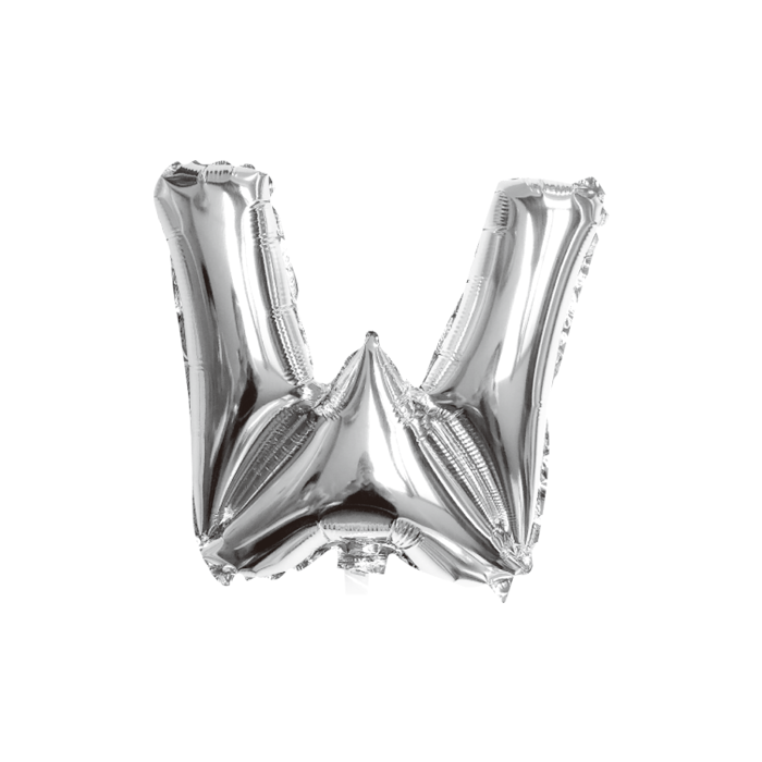 folieballon-letter-w-zilver