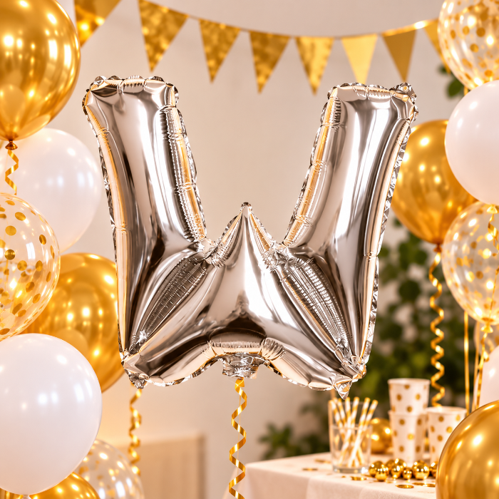 folieballon-letter-w-zilver