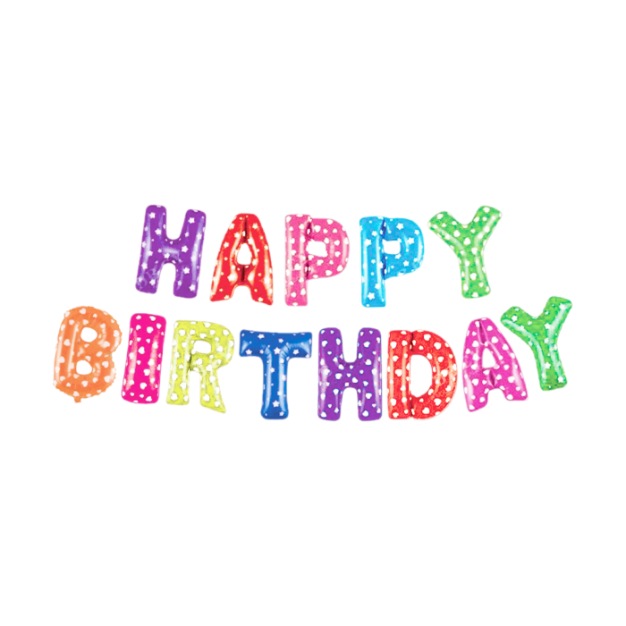 Folieballonnen slinger Happy birthday meerkleurig - 37 cm