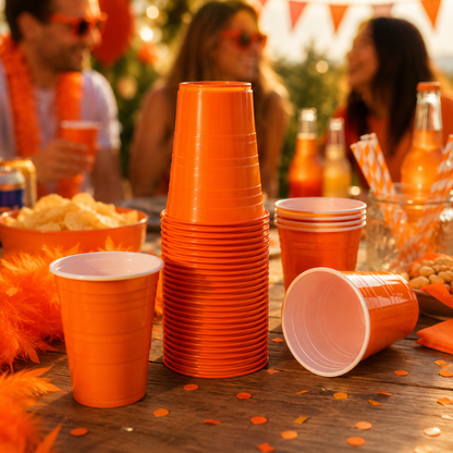 Plastic xl drinkbekers oranje 20x