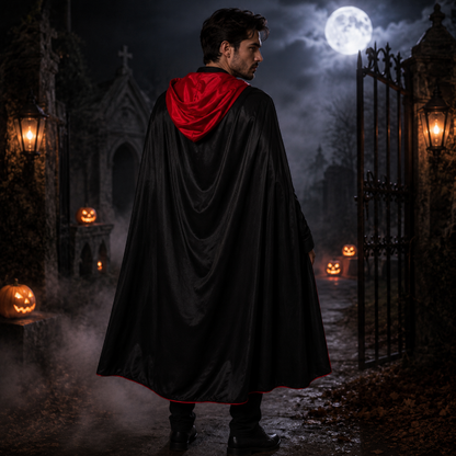 cape-halloween-zwart-rood-maat-m