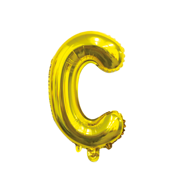 Folieballon letter C Goud - 35 cm