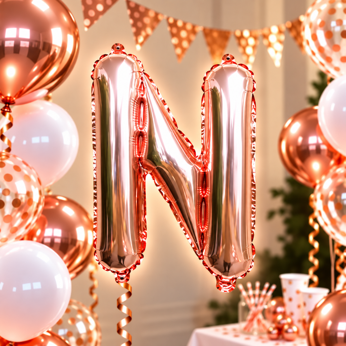 folieballon-letter-n-rose