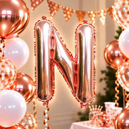folieballon-letter-n-rose