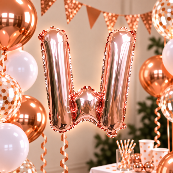  folieballon-letter-w-rose