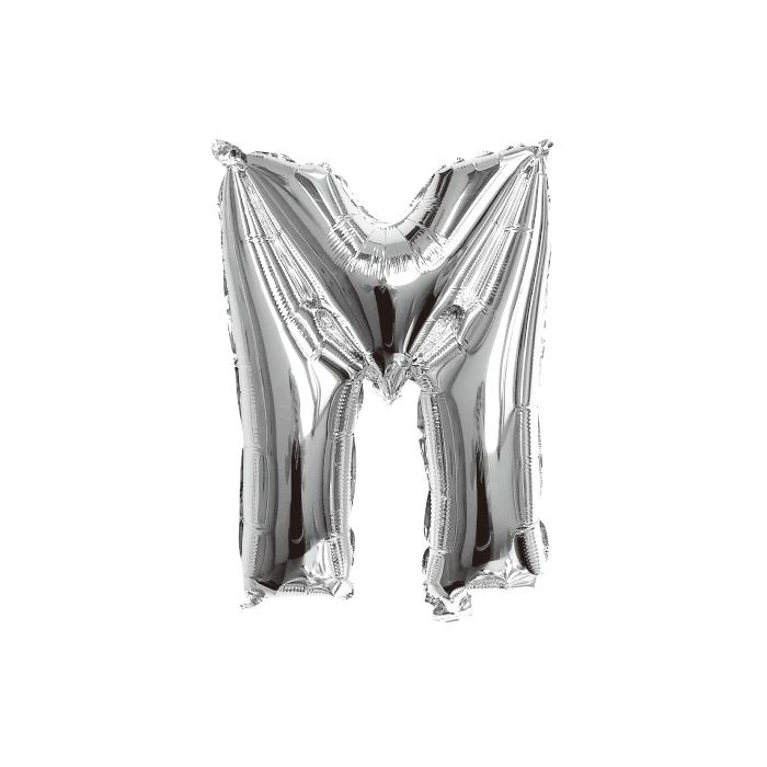 folieballon-letter-m-zilver