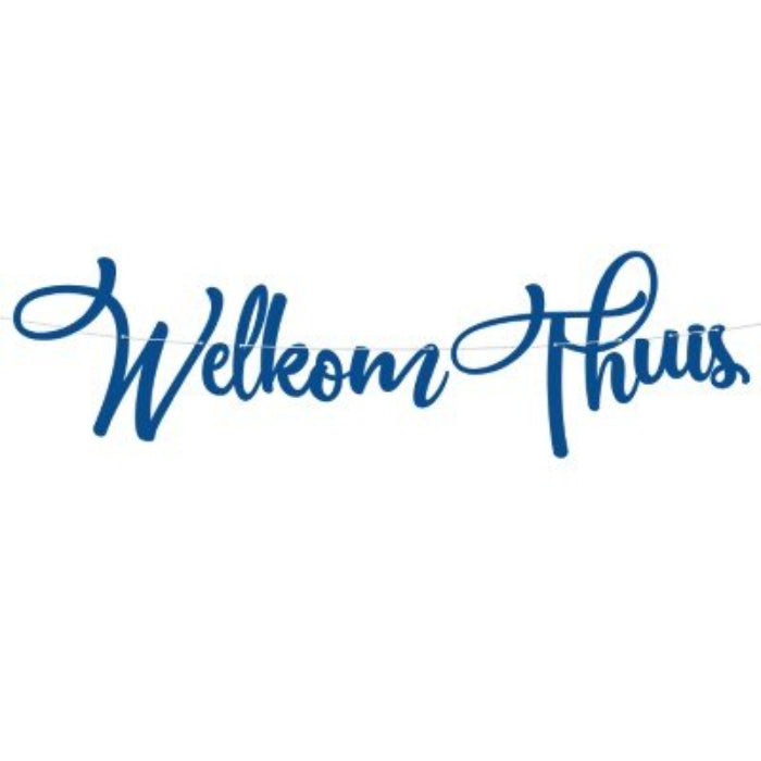 Slinger - Welkom thuis - blauw - 70cm - 5m touw