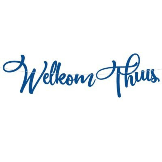 Slinger - Welkom thuis - blauw - 70cm - 5m touw